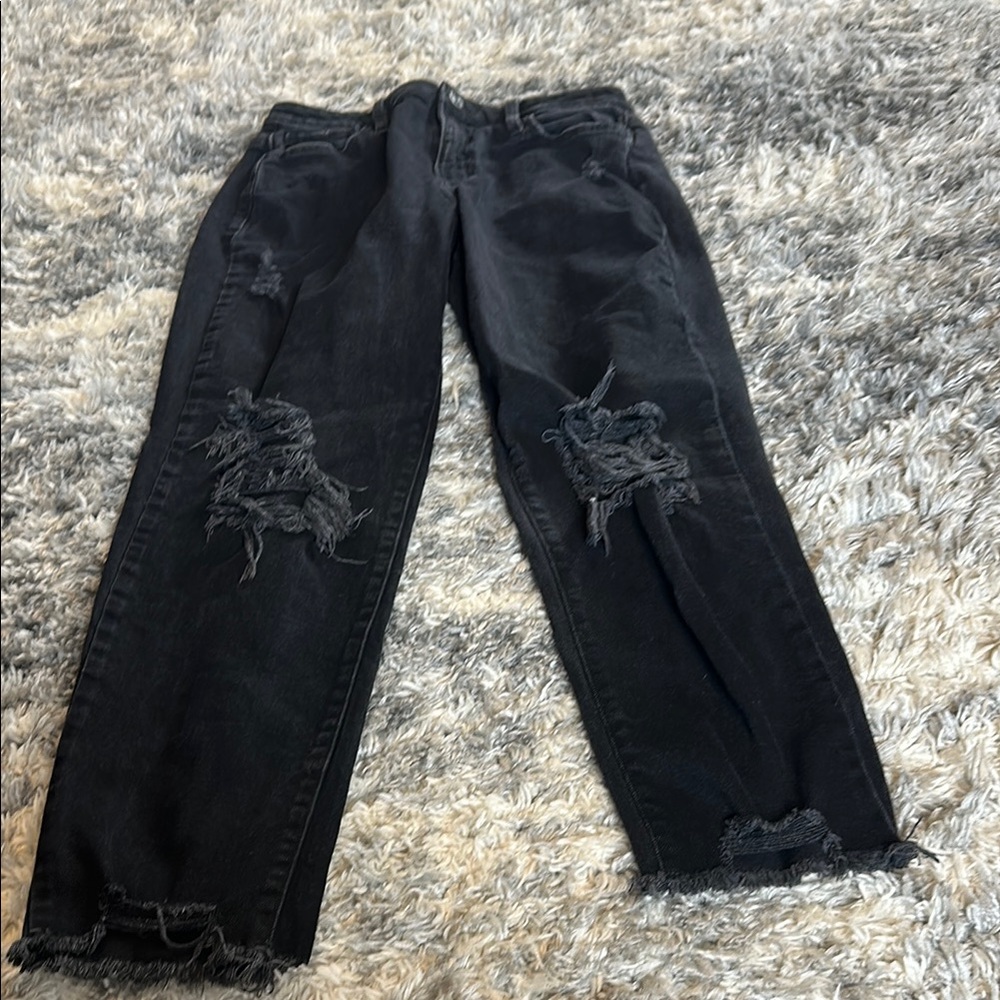 SO Black Boyfriend Jeans with Rips